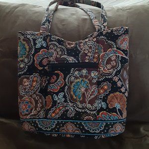 Vera Bradley Brown Teal Orange Paisley Quilted Tote
